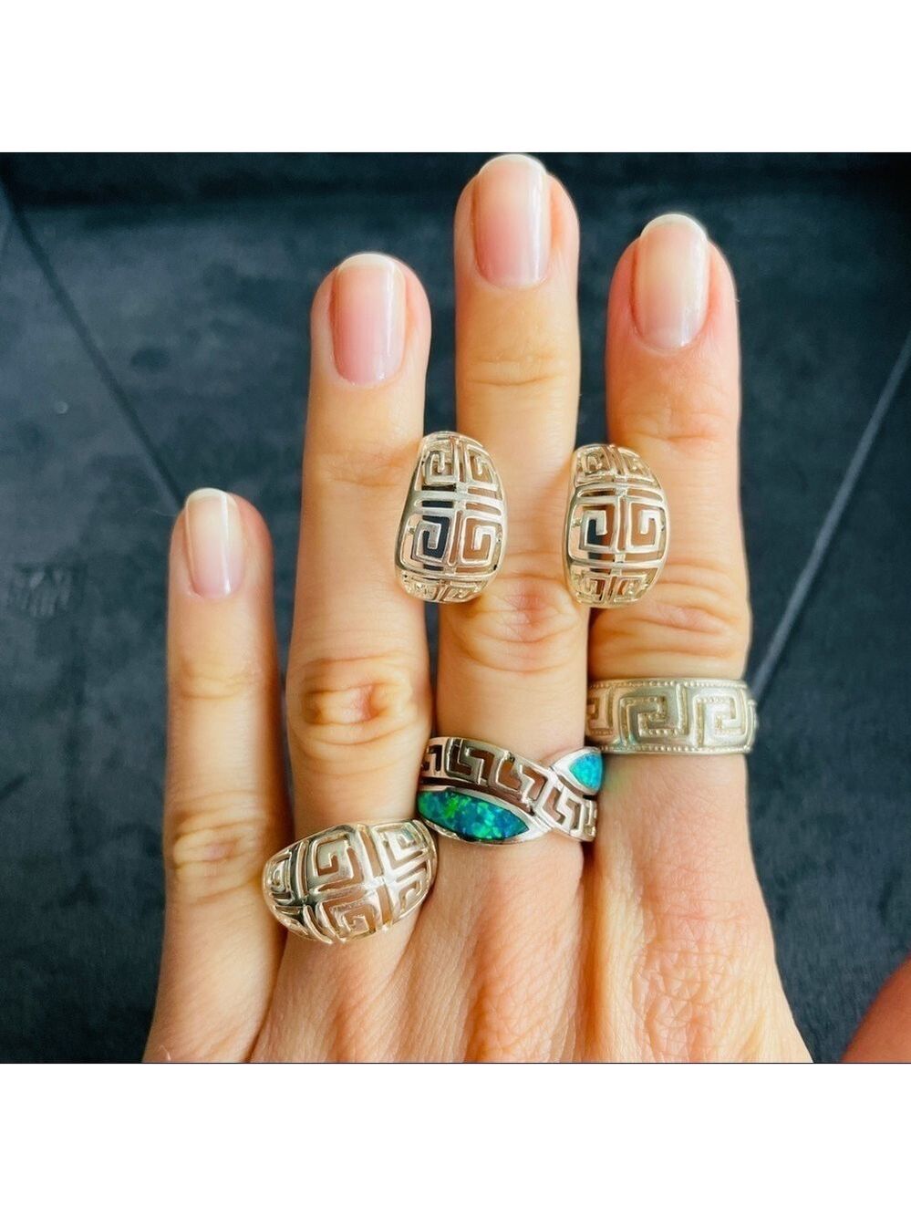 ✨Greek Key Versace Pattern Sterling Silver Rings & Earrings ✨ ASK FOR PR…